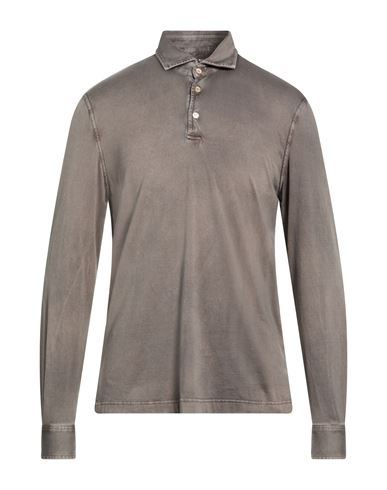 Fedeli Man Polo Shirt Charcoal Size 40 Organic Cotton In Gray