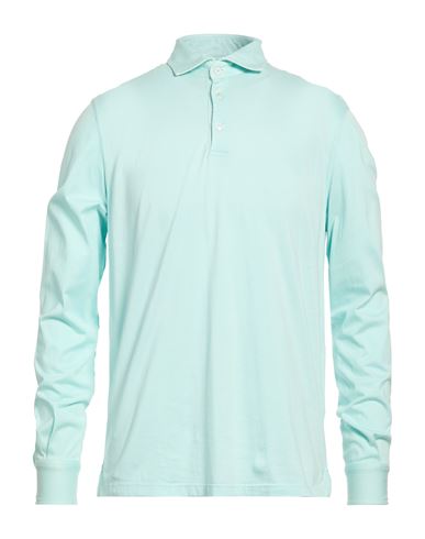 Fedeli Man Polo Shirt Sky Blue Size 40 Organic Cotton