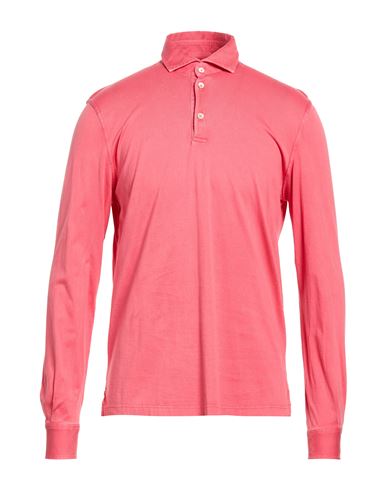 Fedeli Man Polo Shirt Pink Size 40 Organic Cotton In Pattern