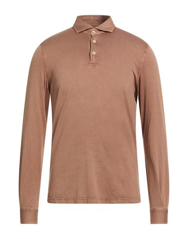 Fedeli Man Polo Shirt Brown Size 50 Organic Cotton