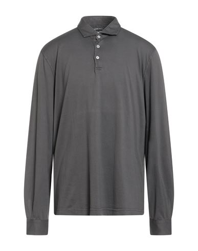 Fedeli Man Polo Shirt Charcoal Size 50 Organic Cotton In Gray