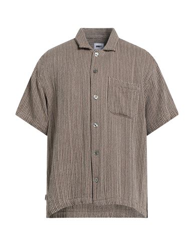 Obey Man Shirt Brown Size L Cotton