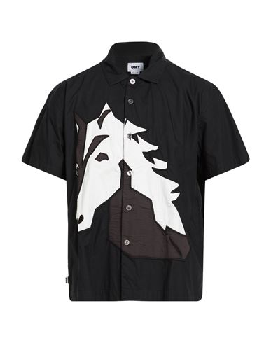 Obey Man Shirt Black Size Xxl Cotton