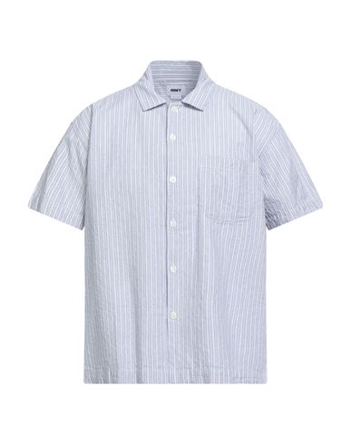 Obey Man Shirt Navy Size L Cotton In Blue