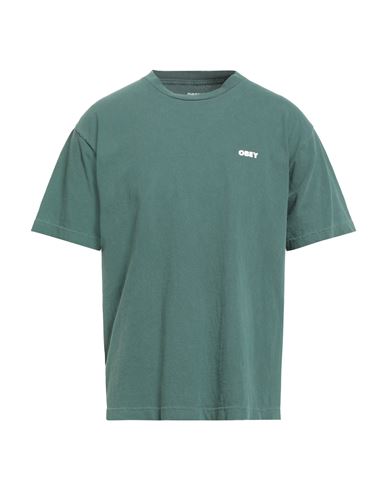 Obey Man T-shirt Dark Green Size Xl Cotton