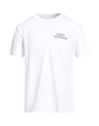 Obey Man T-shirt White Size Xl Cotton