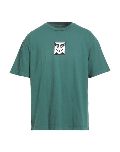 Obey Man T-shirt Green Size Xl Cotton
