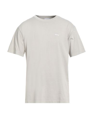 Obey Man T-shirt Beige Size Xl Cotton In Gray
