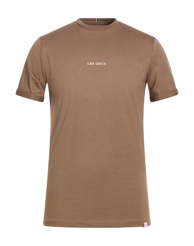 Les Deux Man T-shirt Brown Size Xs Cotton