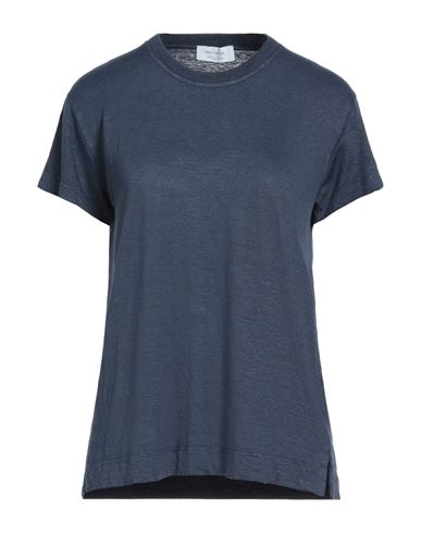 Daniele Fiesoli Collezione N_01 Woman T-shirt Midnight Blue Size L Linen, Elastane In Blue