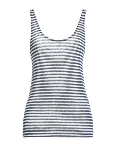 Daniele Fiesoli Collezione N_01 Woman Tank Top Midnight Blue Size L Linen In Black
