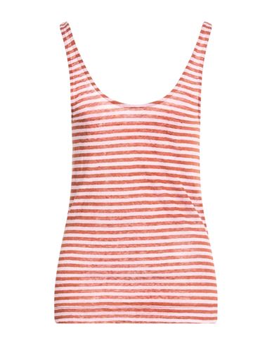 Daniele Fiesoli Collezione N_01 Woman Tank Top Brown Size L Linen In Red