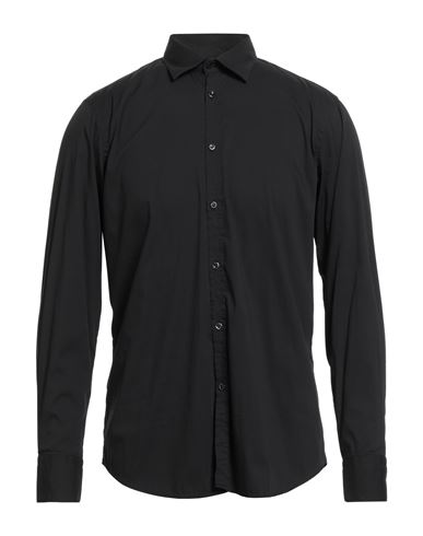 Aglini Man Shirt Black Size 16 ½ Cotton, Polyamide, Elastane