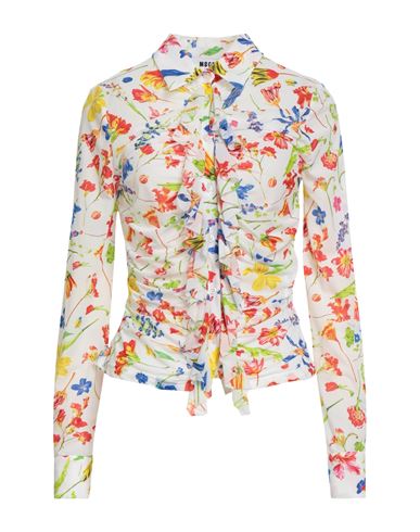 Msgm Woman Shirt White Size 10 Polyamide, Elastane In Multi