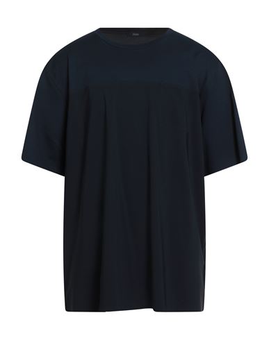 Herno Man T-shirt Midnight Blue Size 50 Cotton, Elastane In Black
