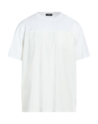 Herno Man T-shirt White Size 44 Cotton, Elastane
