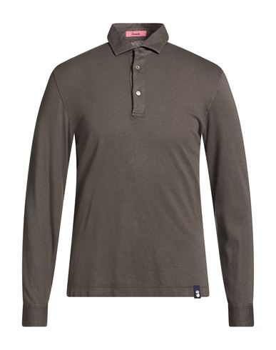 Drumohr Man Polo Shirt Lead Size Xxl Cotton, Cashmere In Gray