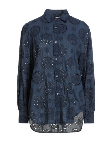 Caliban Woman Shirt Midnight Blue Size 10 Cotton