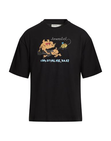 Domrebel Man T-shirt Black Size Xl Cotton In Black