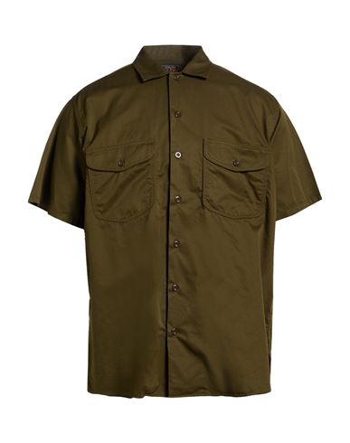 Beams Man Shirt Military Green Size L Cotton