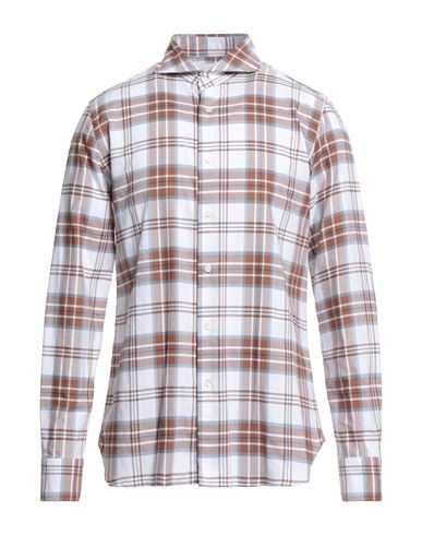 Agho Man Shirt Tan Size 16 ½ Cotton In Brown