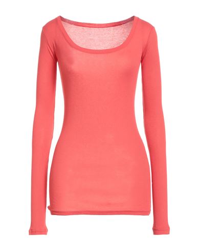 Crossley Woman T-shirt Coral Size S Cotton, Cashmere In Red