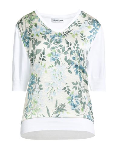 Leonard Paris Woman T-shirt Ivory Size M Silk, Elastane In Multi