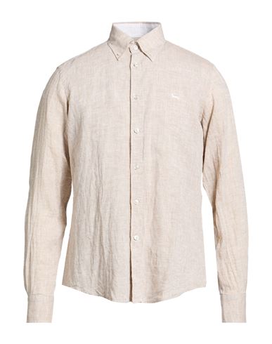 Harmont & Blaine Man Shirt Beige Size 3xl Linen In Neutral