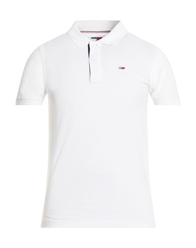 Tommy Jeans Man Polo Shirt White Size S Cotton