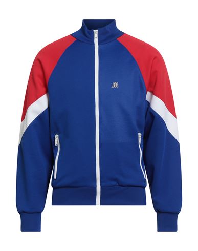 Msgm Man Sweatshirt Blue Size M Polyester, Cotton In Blue