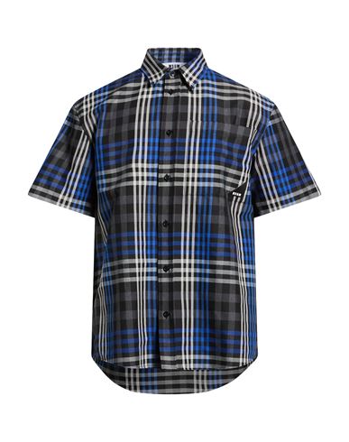 Msgm Man Shirt Black Size 16 Polyester, Cotton