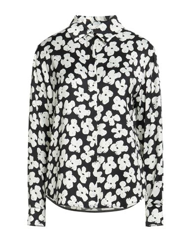 Msgm Woman Shirt Black Size 6 Viscose In Multi