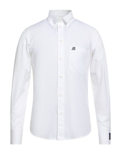 Msgm Man Shirt White Size 16 Organic Cotton