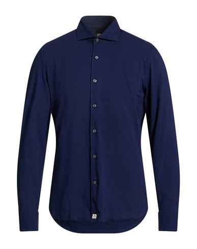 Sonrisa Man Shirt Navy Size Xl Cotton, Elastane In Blue