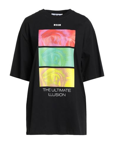 Msgm Woman T-shirt Black Size Xl Cotton