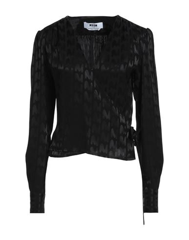 MSGM MSGM WOMAN TOP BLACK SIZE 6 ACETATE, VISCOSE