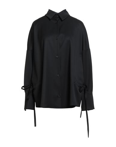 Toos Franken Woman Shirt Midnight Blue Size 8 Virgin Wool