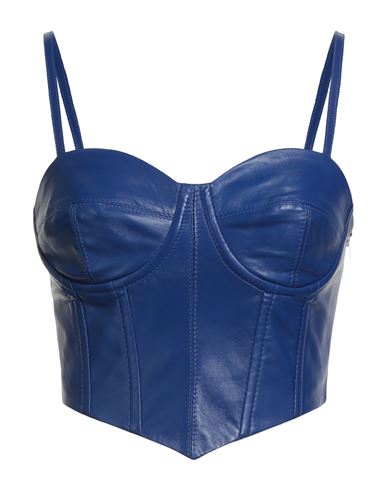 Dondup Woman Top Blue Size 6 Lambskin