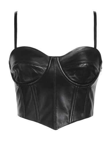 Dondup Woman Top Black Size 4 Lambskin