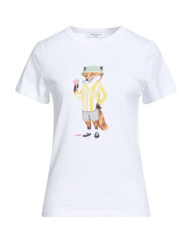 Maison Kitsuné Woman T-shirt White Size L Cotton