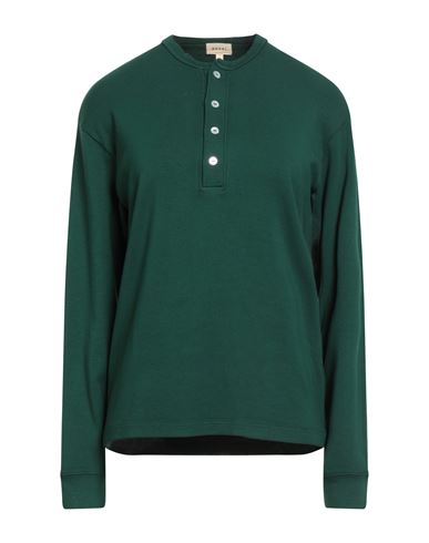 Donni . Woman T-shirt Green Size M Cotton, Modal, Elastane