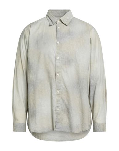 Diesel Man Shirt Sage Green Size 46 Linen, Cotton In Multi