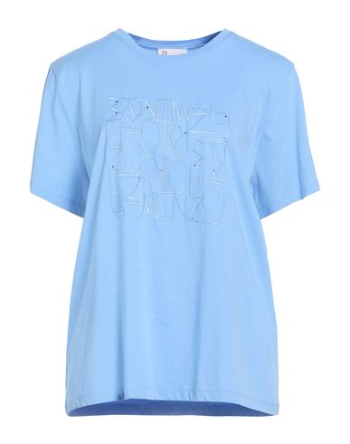 Diana Gallesi Woman T-shirt Light Blue Size 12 Cotton, Polyester