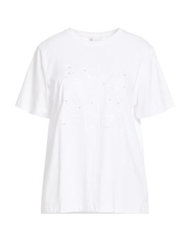Diana Gallesi Woman T-shirt White Size 6 Cotton, Polyester