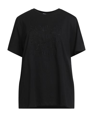 Diana Gallesi Woman T-shirt Black Size 14 Cotton, Polyester