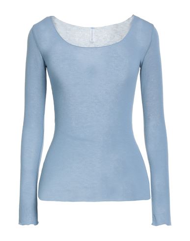 Daniele Fiesoli Collezione N_01 Woman T-shirt Pastel Blue Size Xl Viscose, Nylon, Wool, Elastane In Blue