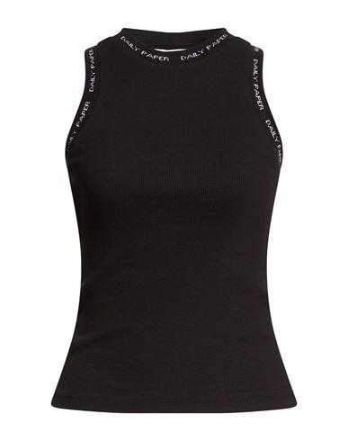 Daily Paper Woman Tank Top Black Size S Cotton, Elastane