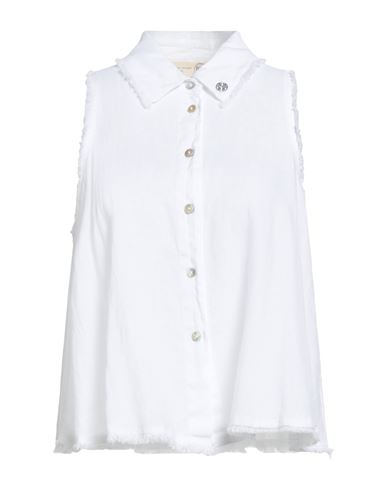 Bsb Woman Shirt White Size L Linen, Viscose
