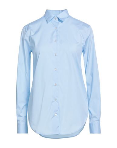 Xacus Woman Shirt Sky Blue Size 12 Cotton, Elastane In Blue