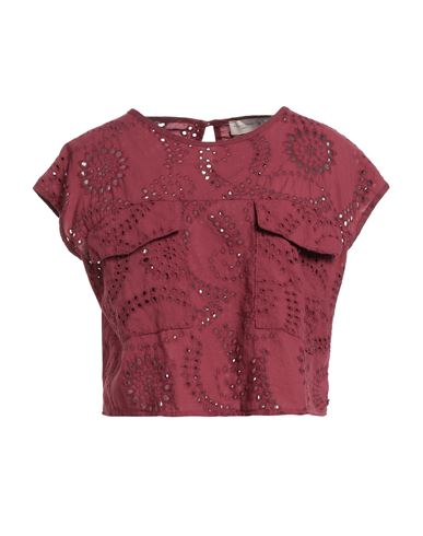 Bsb Jeans Woman Top Burgundy Size S Cotton In Red